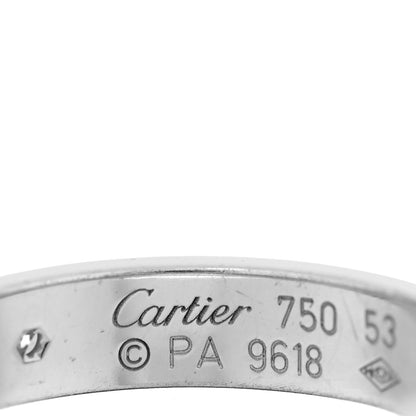 Cartier 18K White Gold Diamond 4mm LOVE Wedding Band Ring 53 6.25 4 of 6