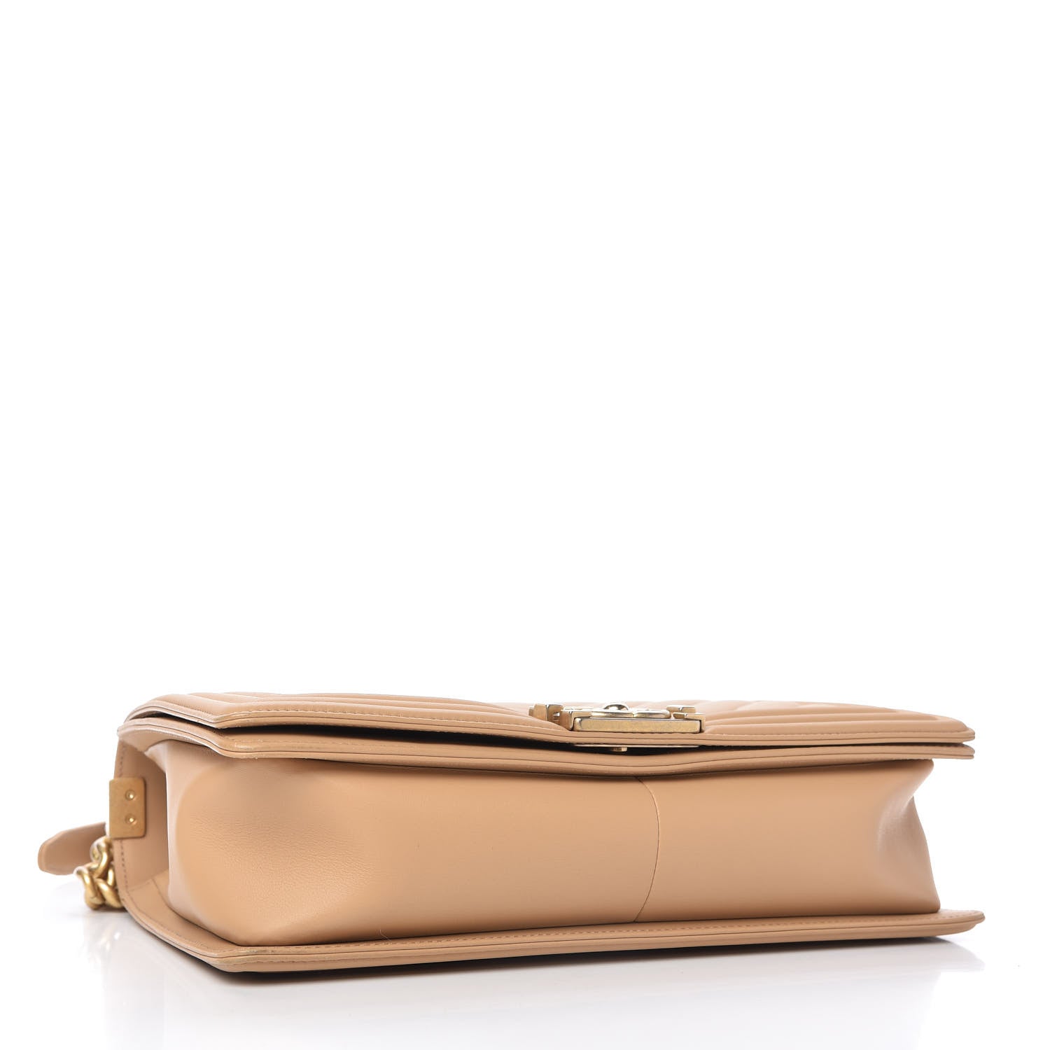 Chanel Calfskin Chevron Quilted New Medium Boy Flap Beige 4 of 11