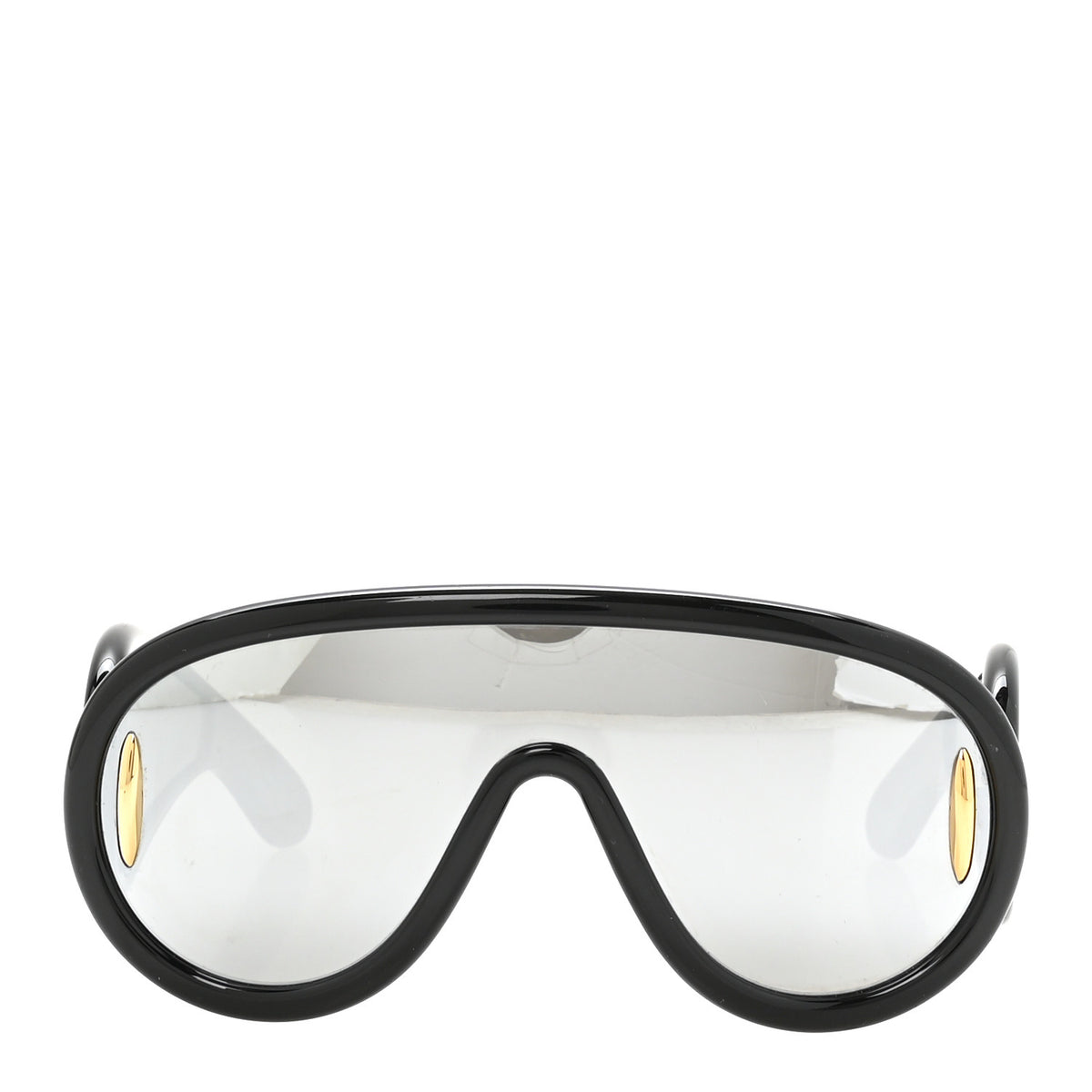 Acetate Mirrored Anagram Wave Mask Sunglasses LW40108I Black