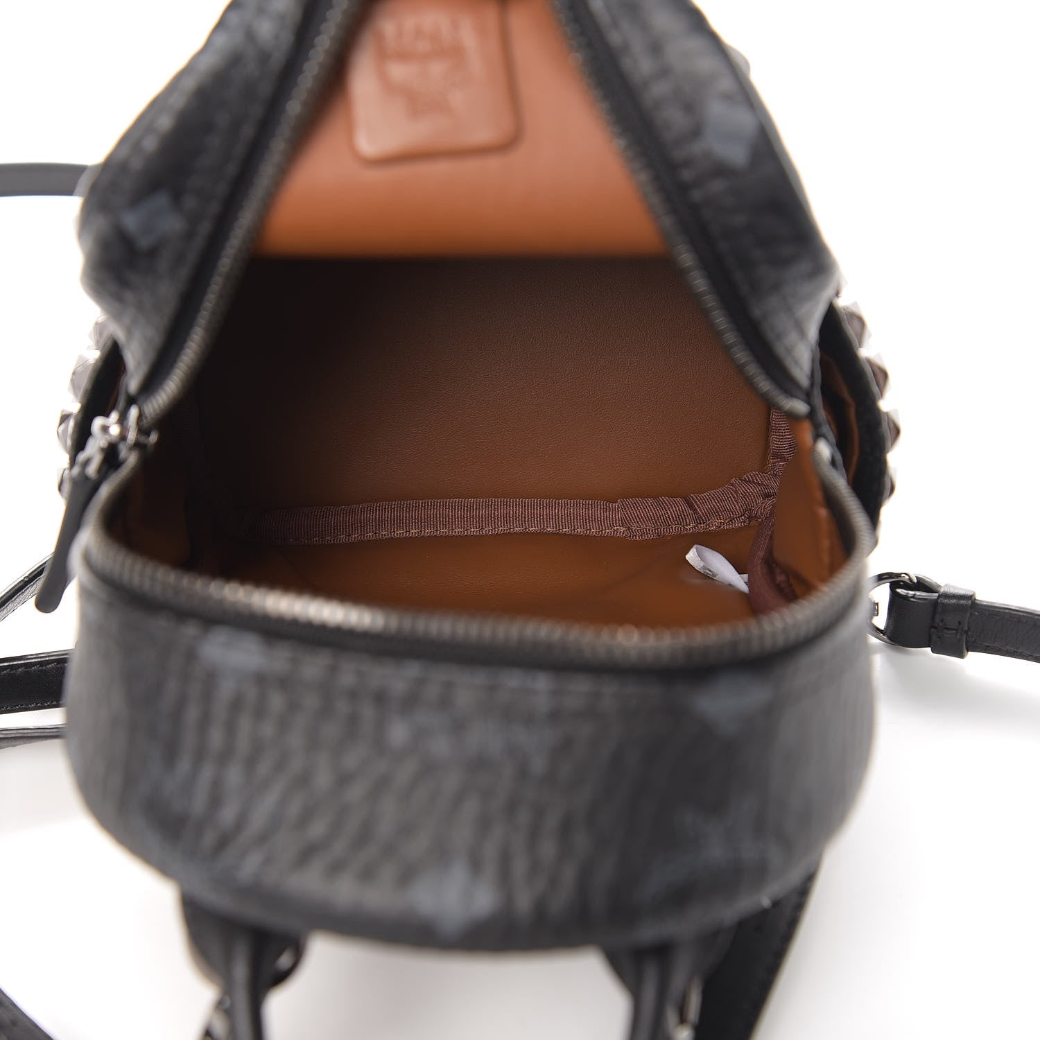 MCM Visetos Studded X-Mini Bebe Boo Backpack Black 4 of 11
