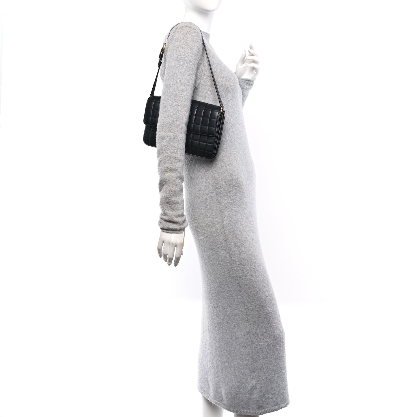 Lambskin Carre Quilted Le Maillon Satchel Black