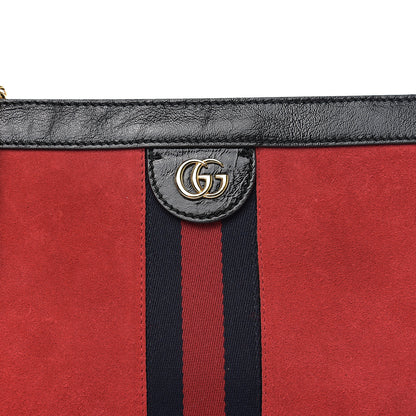 Gucci Suede Patent Web Small Ophidia Chain Shoulder Bag Hibiscus Red Black 12 of 12
