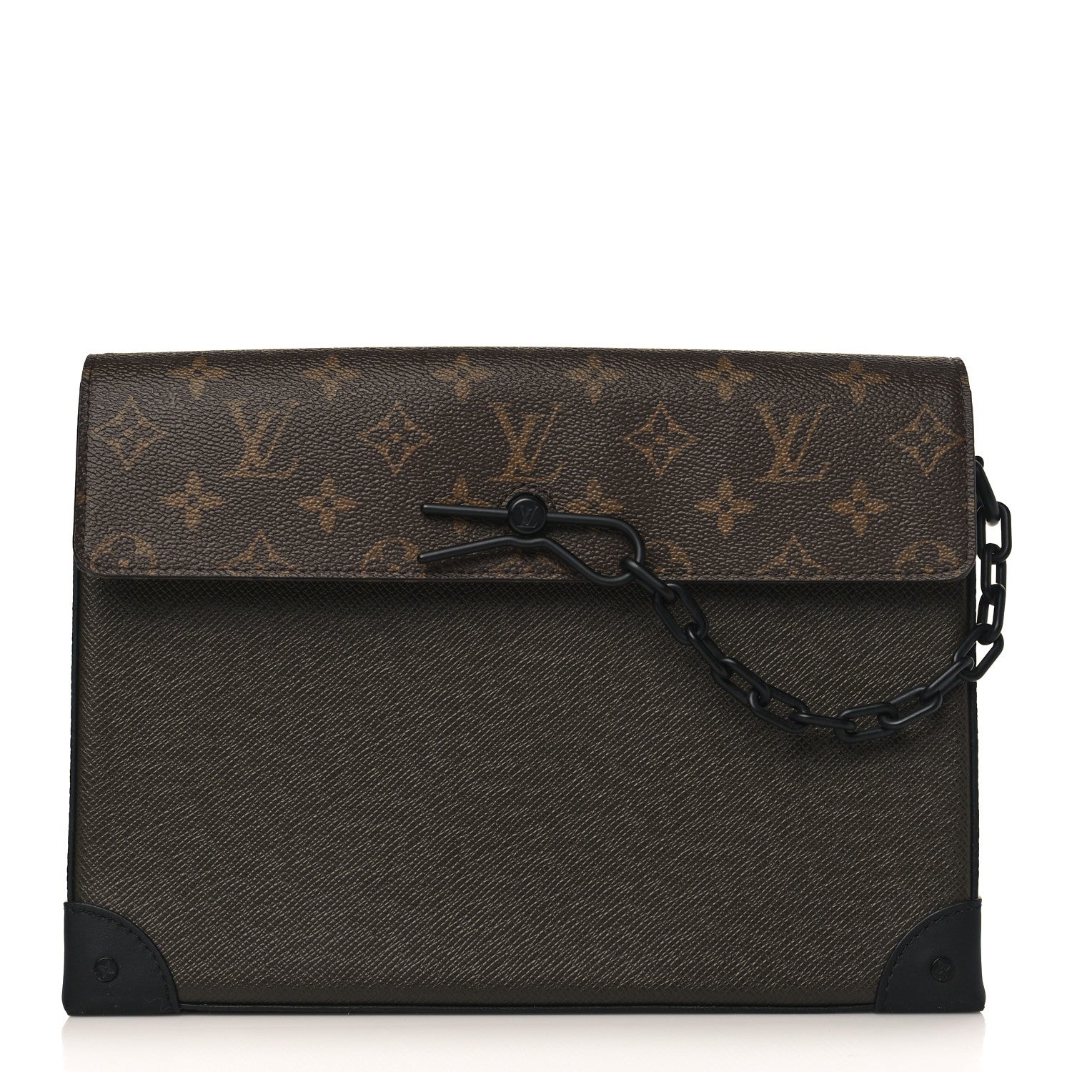 Louis Vuitton Taiga Monogram Pochette Voyage Steamer Khaki Green 1 of 6