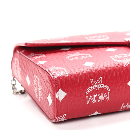 MCM Visetos Monogram Medium Millie Crossbody Bag Ruby Red 9 of 10