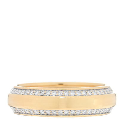 David Yurman 18K Yellow Gold Diamond 6mm Beveled Band Ring 63 10.5 3 of 5