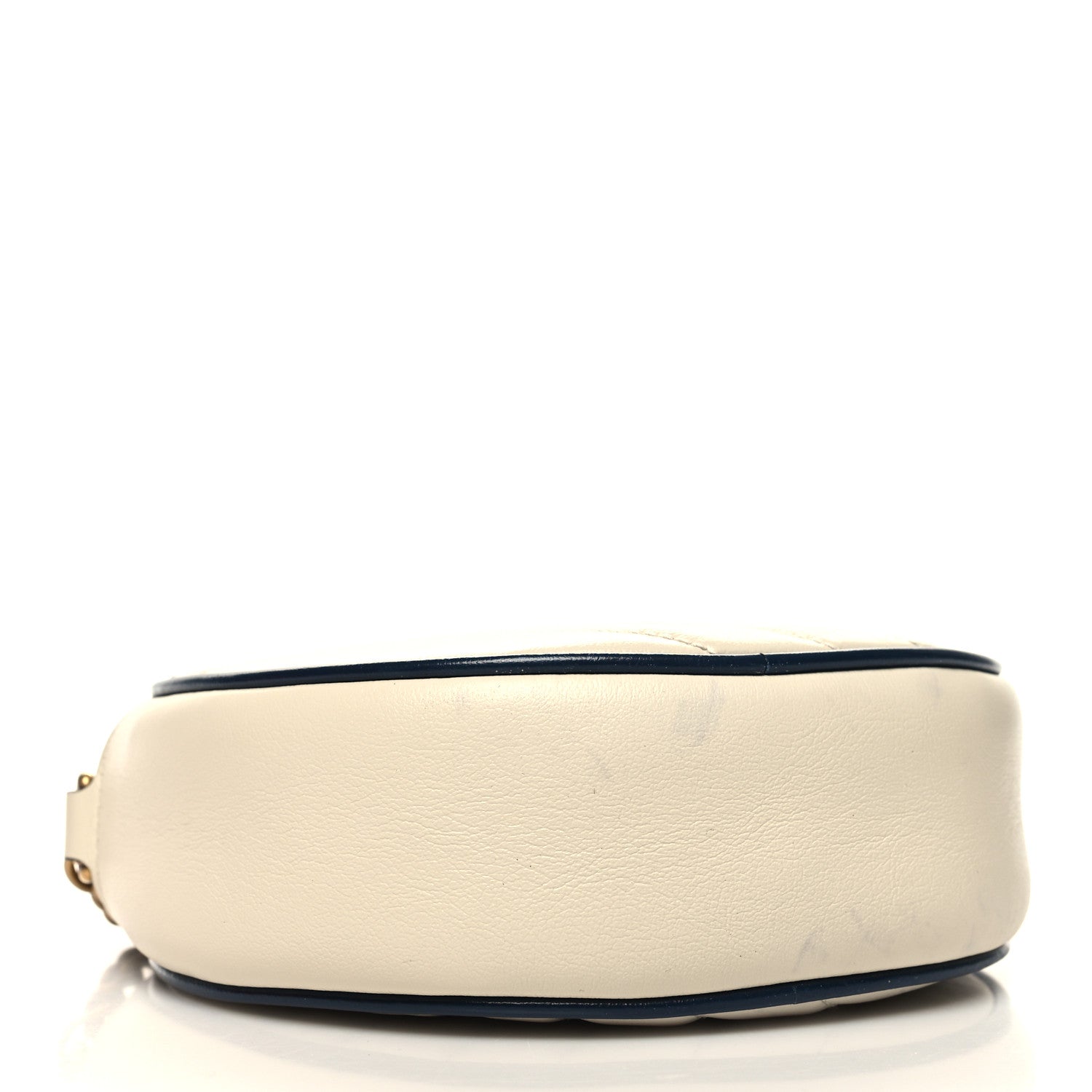 Gucci Azalea Calfskin Matelasse Diagonal Mini Torchon GG Marmont Round Shoulder Bag Mystic White Blue Agata 4 of 11