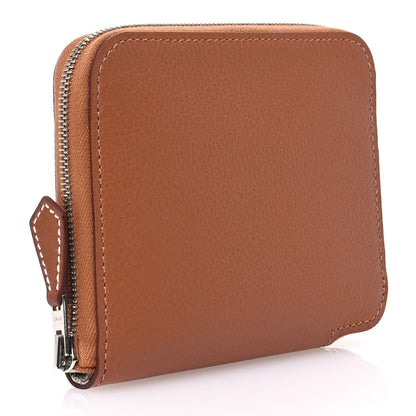 Hermes Evercolor Barenia Silk'In Compact Wallet Gold 3 of 9