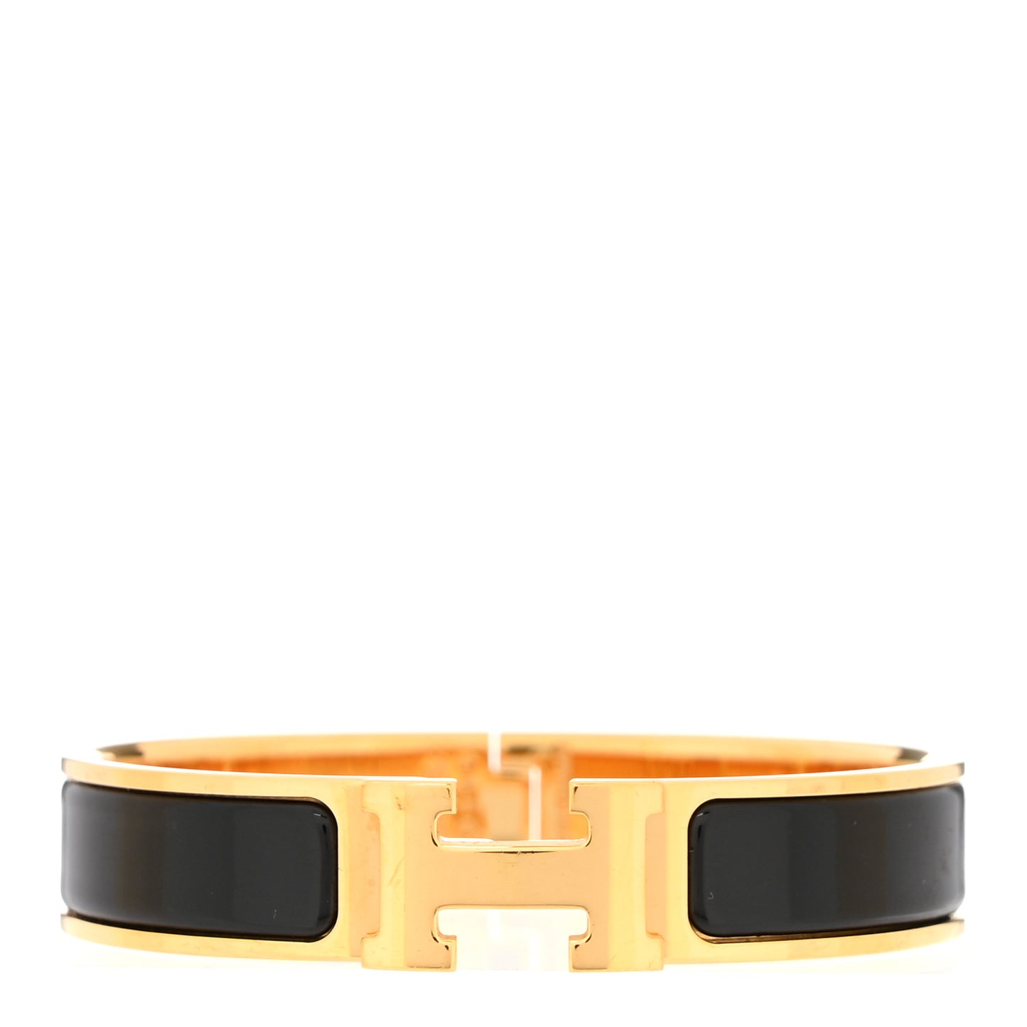 Enamel Narrow Clic Clac H Bracelet PM Black