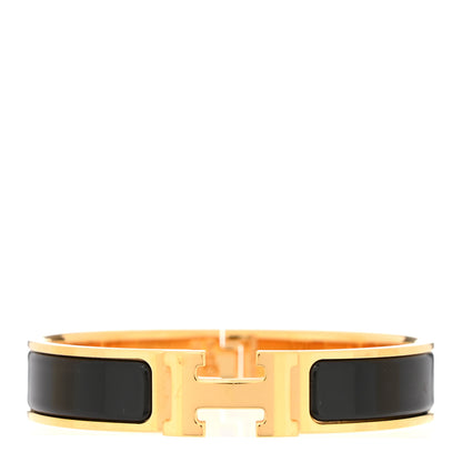 Hermes Enamel Narrow Clic Clac H Bracelet PM Black 1 of 5