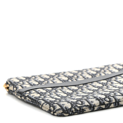 Christian Dior Oblique Pouch Clutch Blue 8 of 9