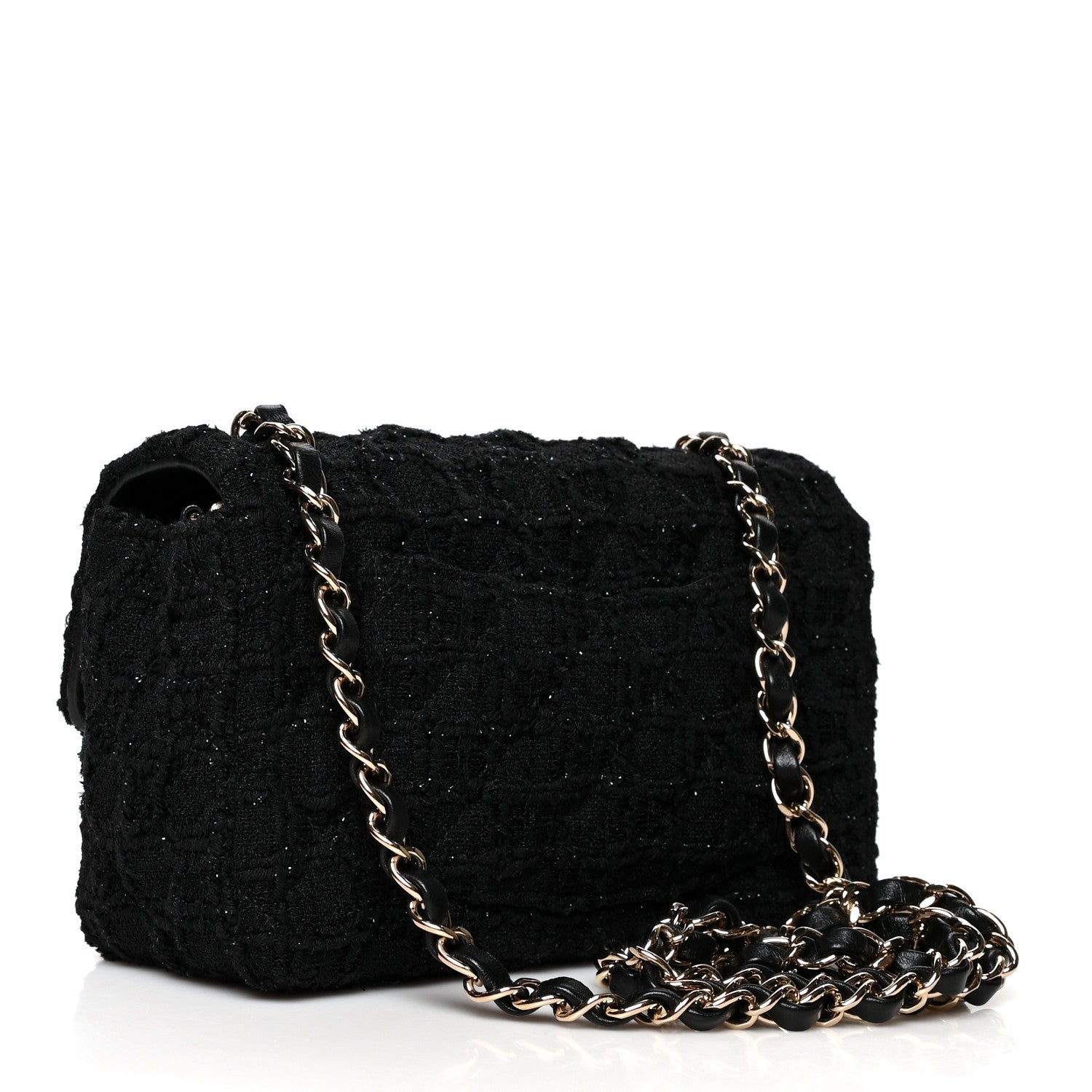 Chanel Tweed Quilted Mini Rectangular Flap Black 3 of 10