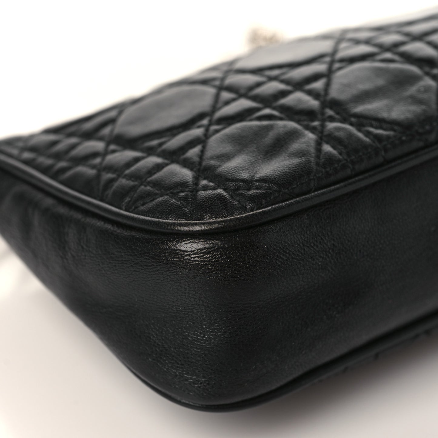 Lambskin Cannage Lady Dior Pochette Black