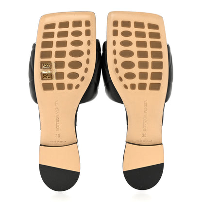 Bottega Veneta Nappa Quilted Rubber Lido Flat Sandals 38 Black 5 of 7