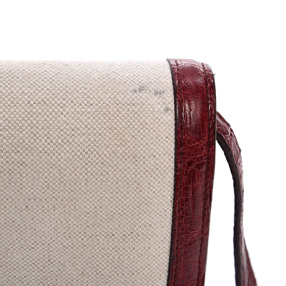 Celine Canvas Calfskin Crocodile Embossed Medium Classic Box Flap Bag 10 of 11
