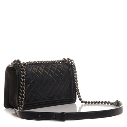 Chanel Lambskin Quilted Medium Boy Flap Black 3 of 8