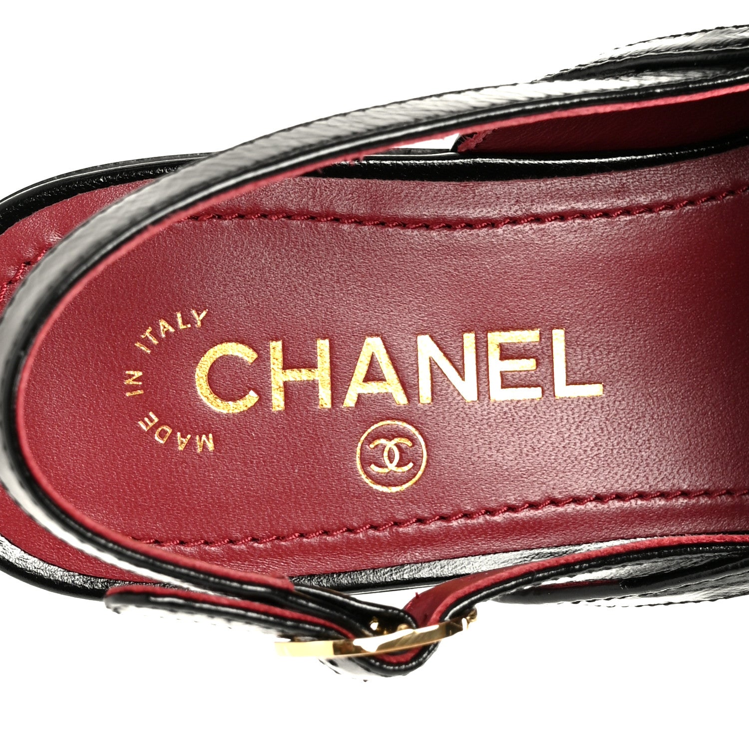 Chanel Crumpled Shiny Lambskin CC Slingback Mocassin 38.5 Black 7 of 11