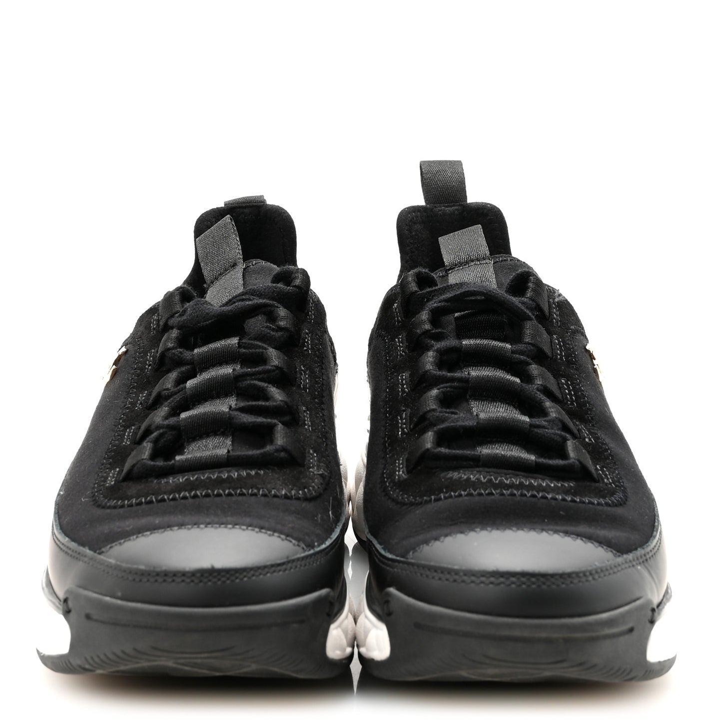 Velvet Calfskin Mixed Fibers CC Sneakers 37 Black