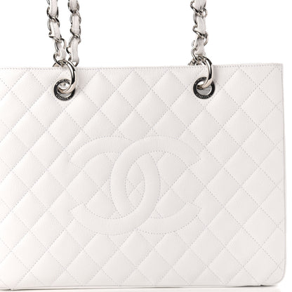 Chanel Caviar Quilted Grand Shopping Tote GST White 10 of 11