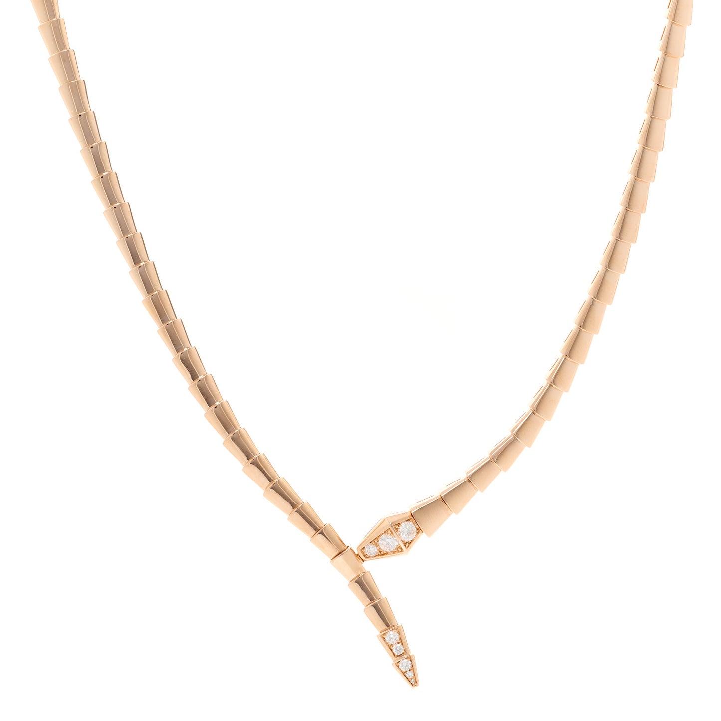 18K Rose Gold Diamond Serpenti Viper Choker Necklace