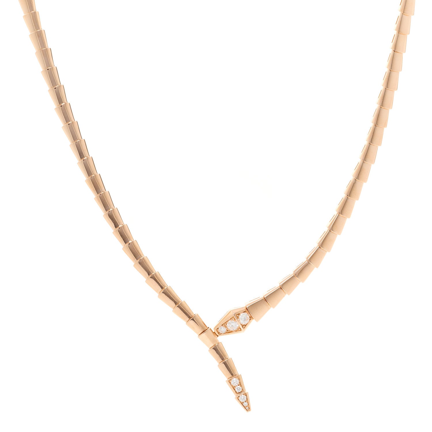 Bulgari 18K Rose Gold Diamond Serpenti Viper Choker Necklace 1 of 5
