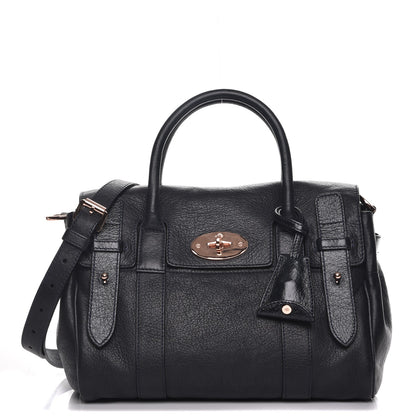 Mulberry Pebbled Matte Leather Small Heritage Bayswater Satchel Nightshade Blue 1 of 11