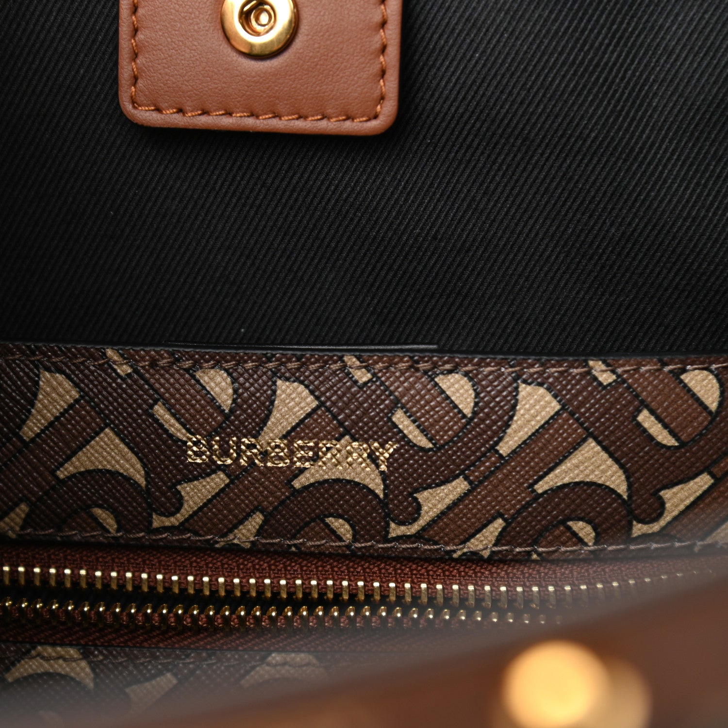 Burberry E-Canvas Monogram Studded Book Tote Bridle Brown 6 of 11