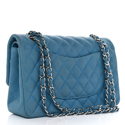 Chanel Iridescent Caviar Quilted Medium Double Flap Turquoise 3 of 18