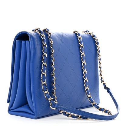 Chanel Calfskin Stitched Large Single Flap Royal Blue 3 of 11
