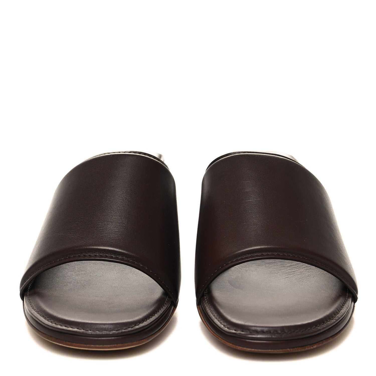 Bottega Veneta Vienna Calfskin The Band Mule Sandals 36.5 Bitter Chocolate 1 of 8