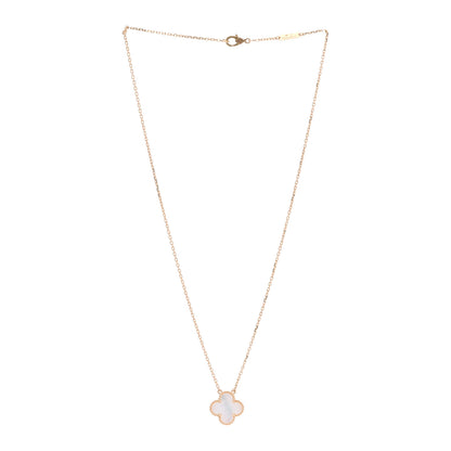 Van Cleef & Arpels 18K Yellow Gold Mother of Pearl Vintage Alhambra Pendant Necklace 3 of 5
