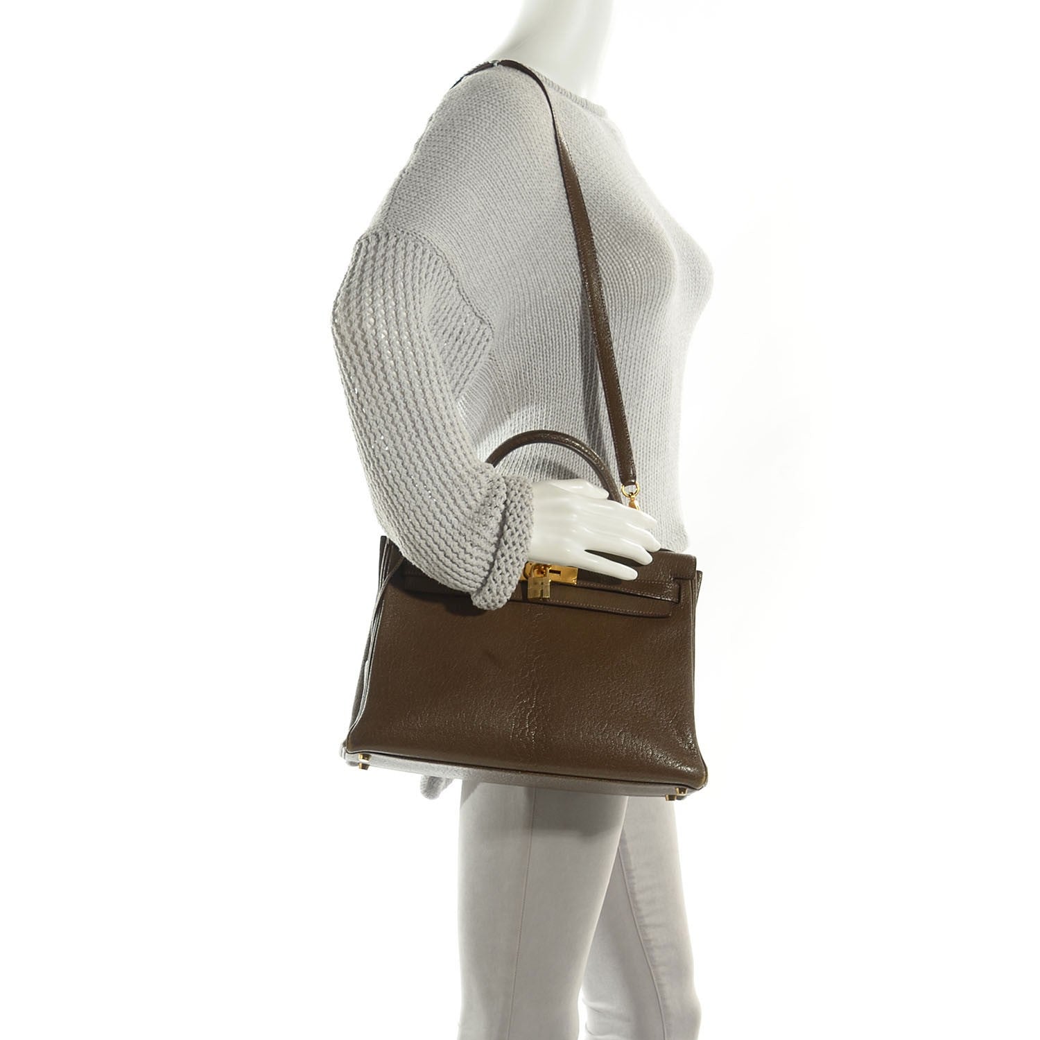 Hermes Chevre de Coromandel Kelly Retourne 32 Vert Bronze 2 of 22