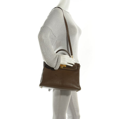 Hermes Chevre de Coromandel Kelly Retourne 32 Vert Bronze 2 of 22