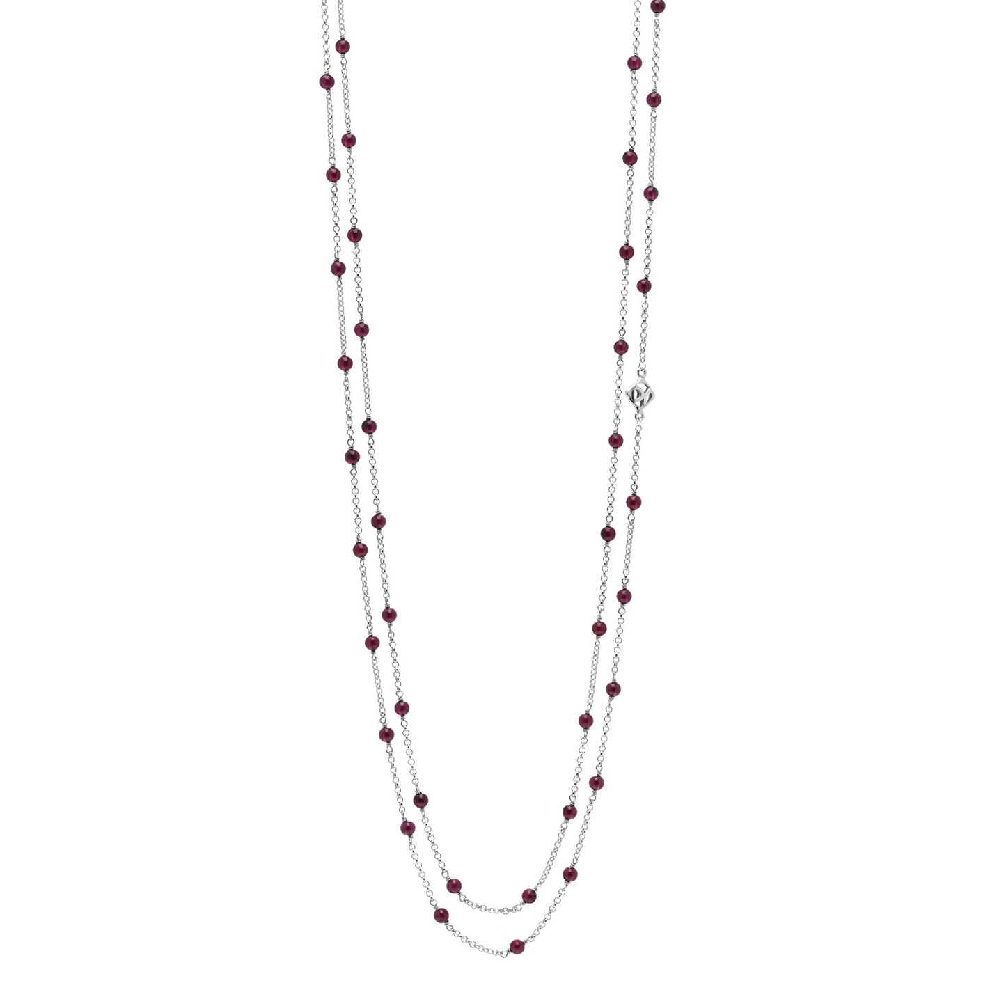 DAVID YURMAN Sterling Silver Garnet Bead Chain Necklace