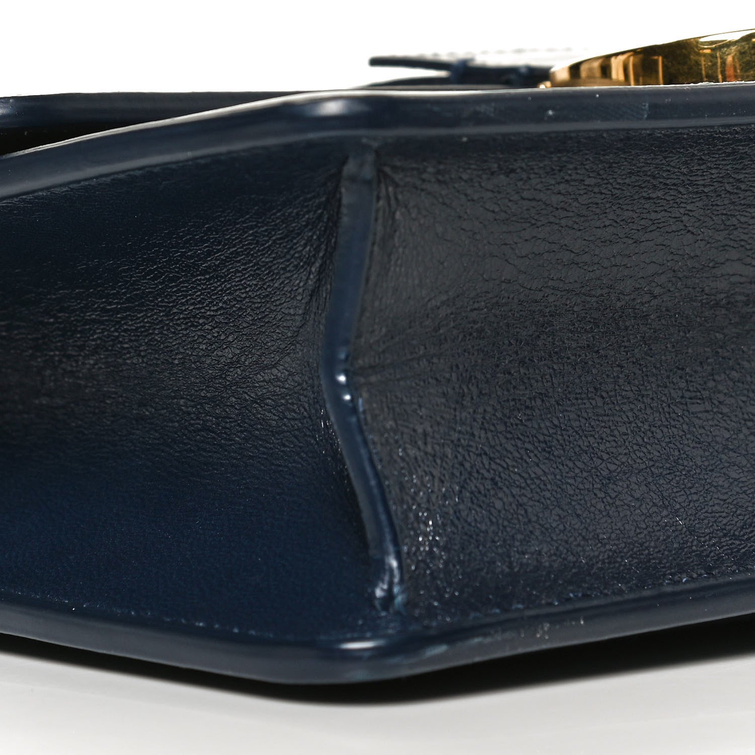 Christian Dior Shiny Crinkled Lambskin 30 Montaigne Flap Bag Indigo 7 of 12