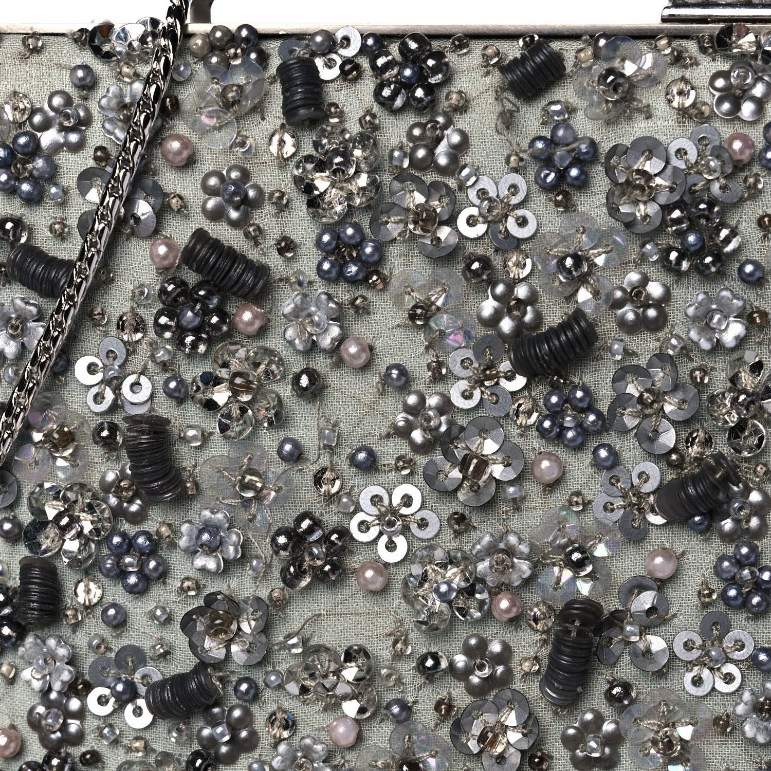 Judith Leiber Crystal Sequin Embellished Minaudiere Clutch Silver 14 of 14