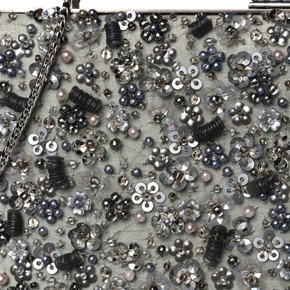 Judith Leiber Crystal Sequin Embellished Minaudiere Clutch Silver 14 of 14