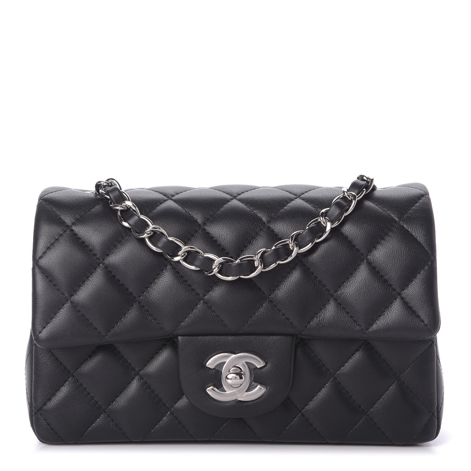 Chanel Lambskin Quilted Mini Rectangular Flap Black 1 of 9