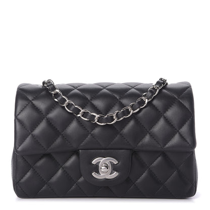 Chanel Lambskin Quilted Mini Rectangular Flap Black 1 of 9