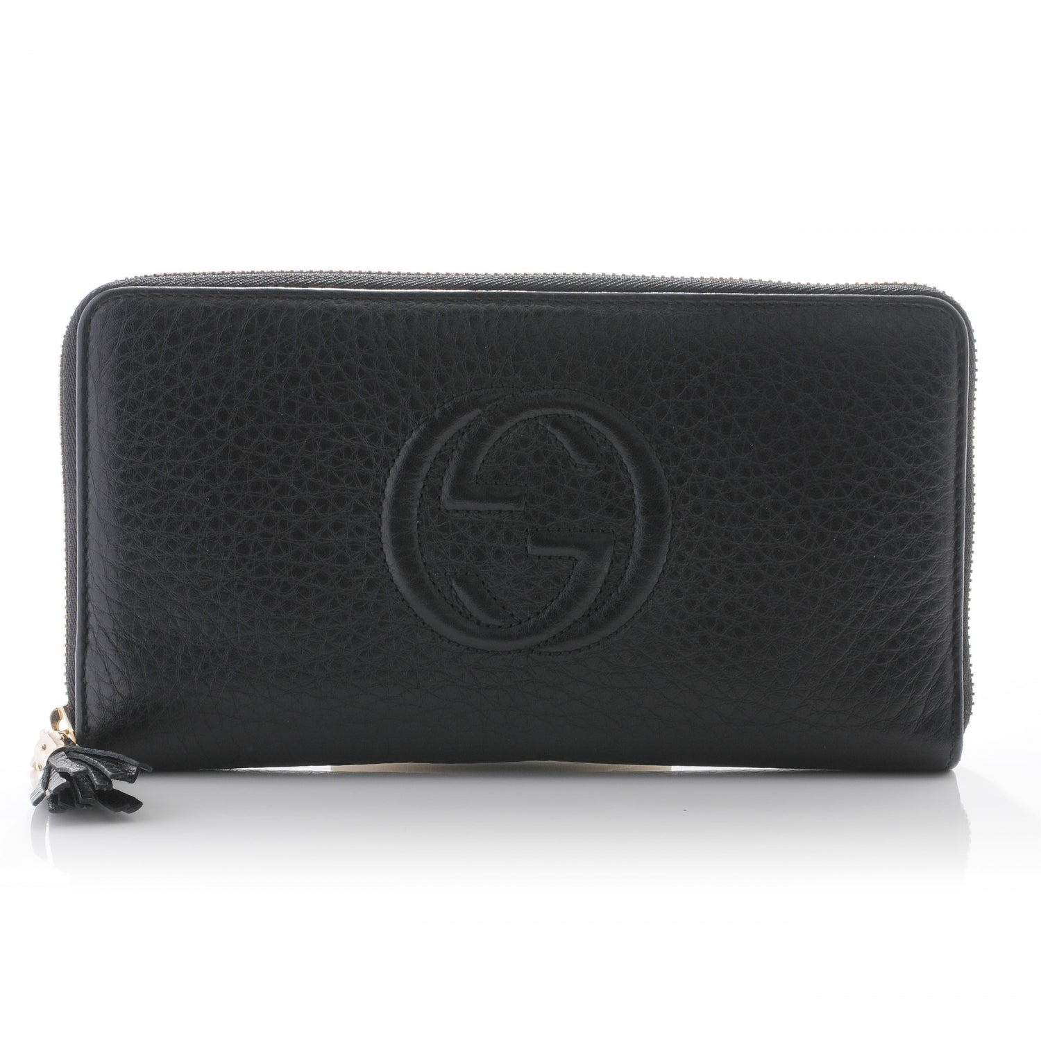Gucci Pebbled Calfskin Soho Zip Around Wallet Black 1 of 6