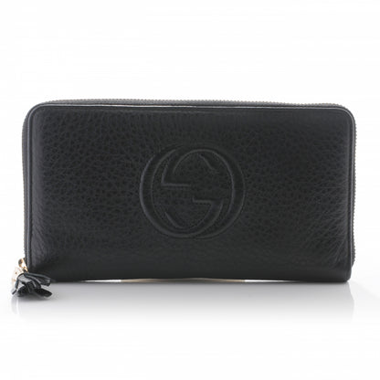 Gucci Pebbled Calfskin Soho Zip Around Wallet Black 1 of 6