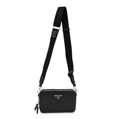 Prada Saffiano Travel Small Brique Crossbody Bag Black 1 of 10