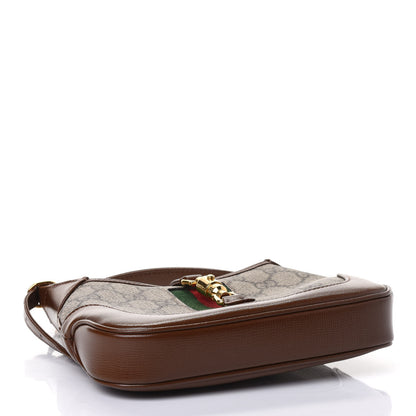 Gucci GG Supreme Monogram Azalea Calfskin Web Mini Jackie 1961 Hobo Beige Ebony Brown Sugar 3 of 4