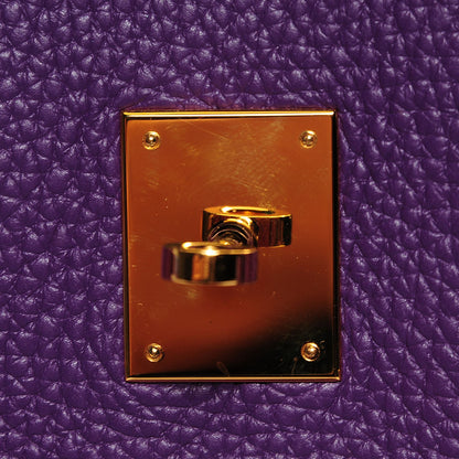 Hermes Taurillon Clemence Birkin 35 Ultraviolet 24 of 32