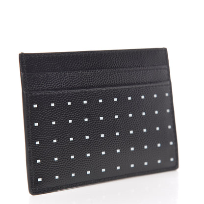 Saint Laurent Grain De Poudre Geo Print Monogram Credit Card Case Black White 3 of 8