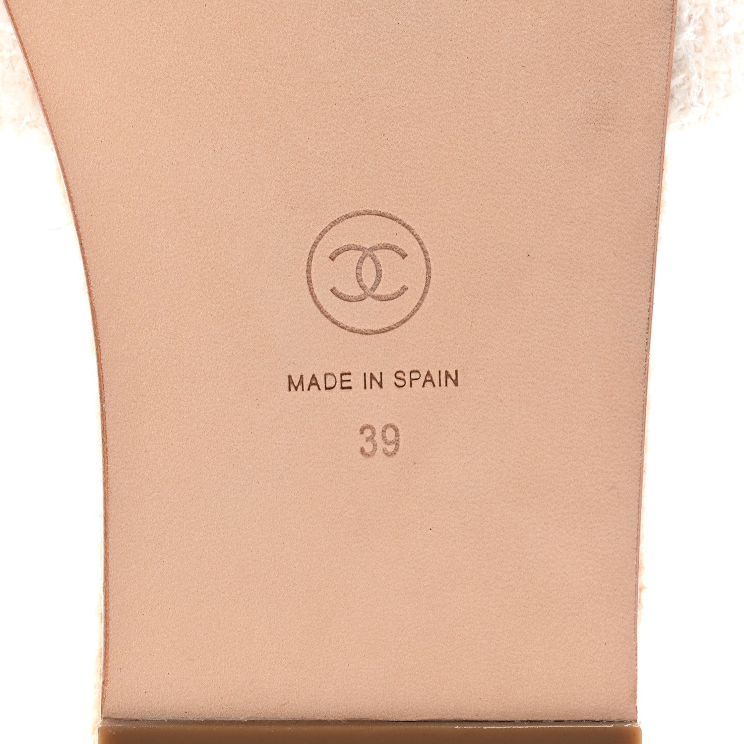 Chanel Tweed Grosgrain CC Mule Slide 39 Ivory Black 7 of 11