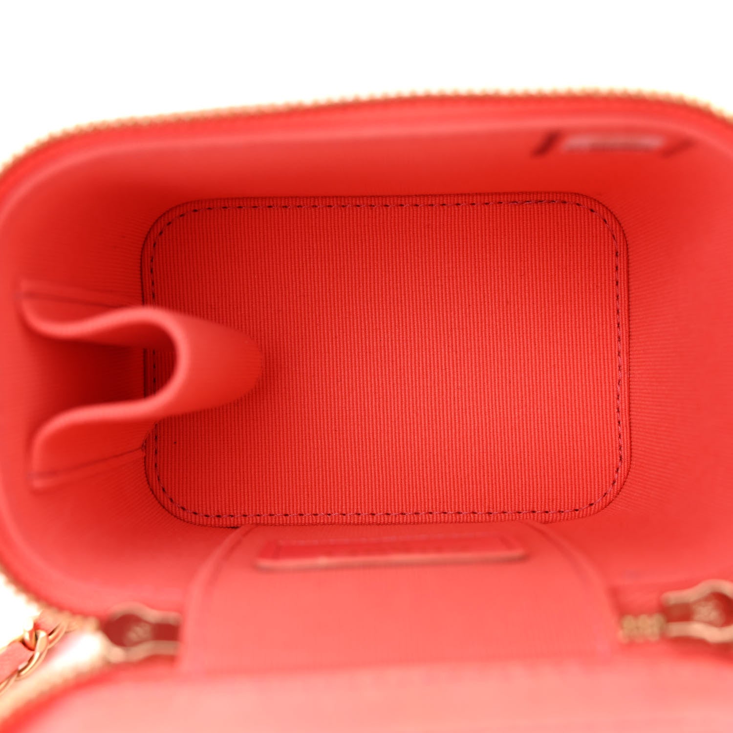 Chanel Lambskin Quilted Ombre Top Handle Mini Vanity Case With Chain Coral 5 of 10
