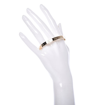 Cartier 18K Yellow Gold 4 Diamond LOVE Bracelet 17 2 of 7