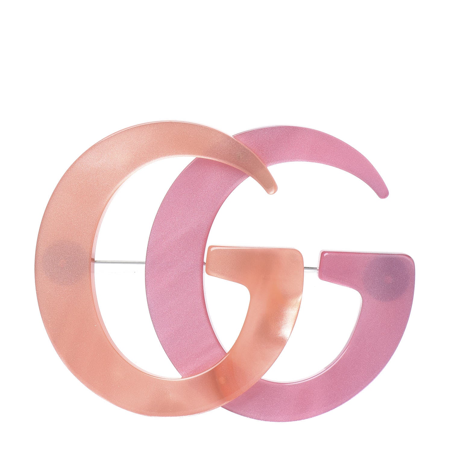 Gucci Resin Double G Brooch Rose Salmon 1 of 5