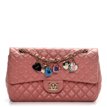 Chanel Lambskin Quilted Valentine Charms Medium Single Flap Pink 1 of 8