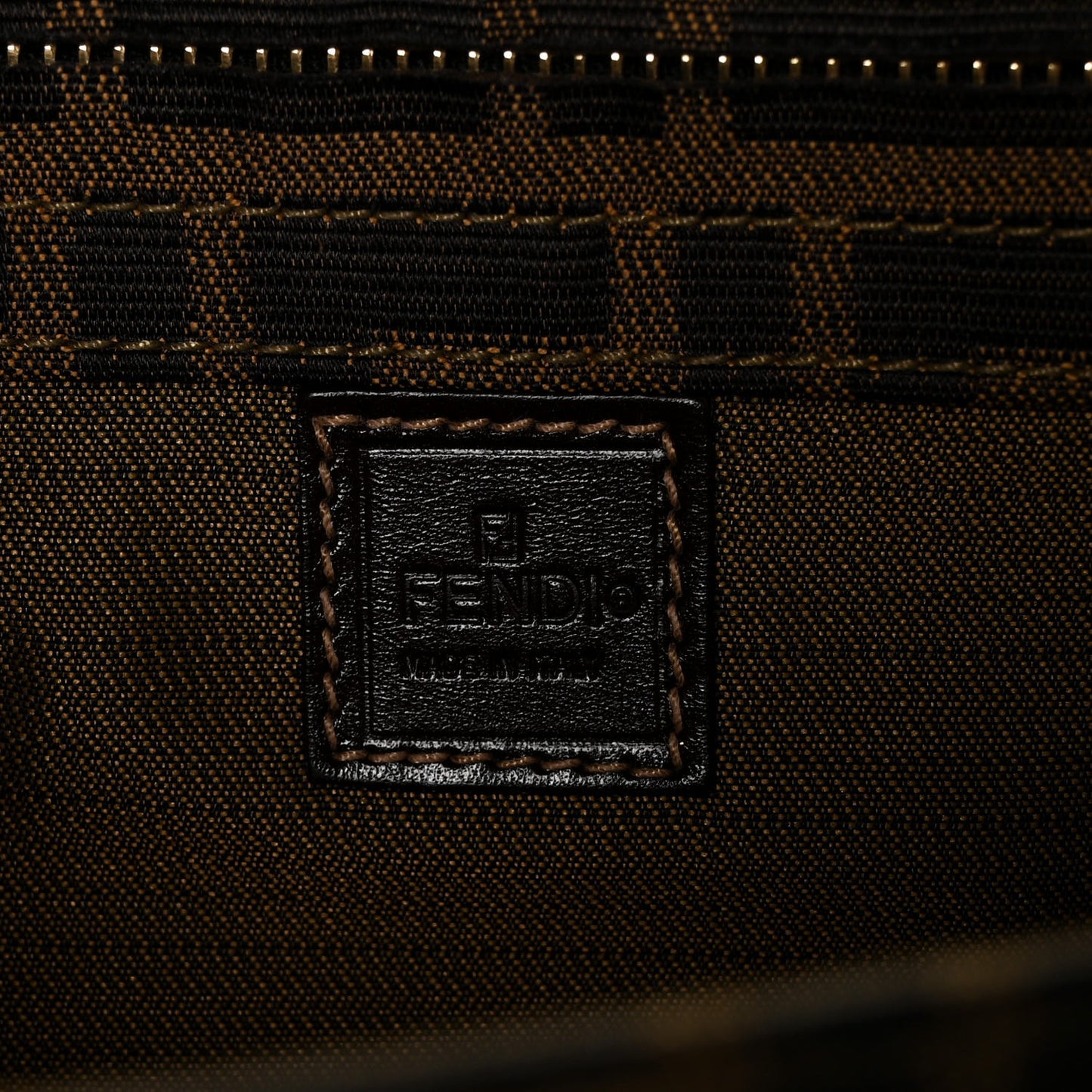 Zucca Calfskin Flap Clutch Tobacco Black